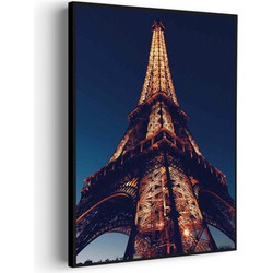 Muurwerken Akoestisch Schilderij - Eiffeltoren Parijs at Night - Geluidsdempend Wandpaneel - Wanddecoratie - Geluidsisolatie - BASIC (AW 0.65) M (60X85)