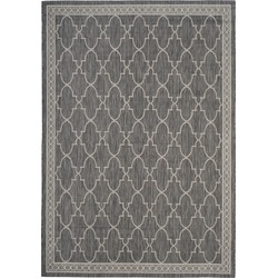 Safavieh Contemporary Indoor/Outdoor Woven Area Rug, Courtyard Collection, CY8871, in Black & Beige, 201 X 290 cm