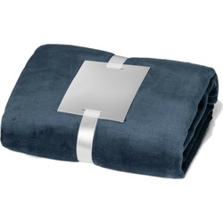 Fleece deken/plaid blauw 240 grams polyester 120 x 150 cm - Plaids