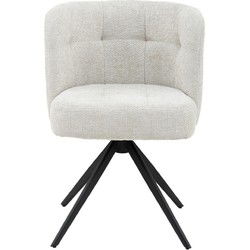 PTMD Eetkamerstoel Odin - 67x67x85 cm - Textiel - Beige