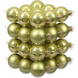72x stuks glazen kerstballen salie groen (oasis) 6 cm mat/glans - Kerstbal