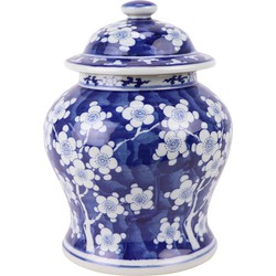 Fine Asianliving Chinese Gemberpot Blauw Wit Bloesems D18xH24cm