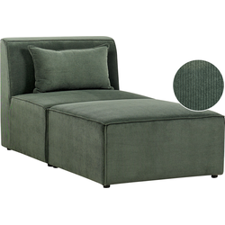 LEMVIG - Chaise longue - Donkergroen - Corduroy
