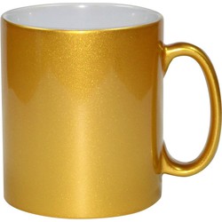 1x stuks gouden bekers/ koffiemokken 330 ml - Bekers