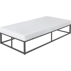 ML design metalen bed zwart, 90x200 cm, gemaakt van stalen frame