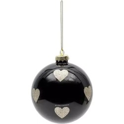 Rivièra Maison Lovely Hearts Ornament black Dia 15 set van 3