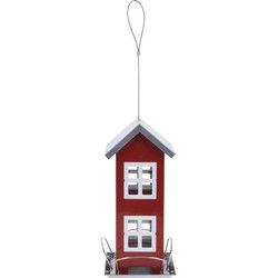 Pro Garden Vogelvoedersilo - rood - voederplek - 27 cm - Vogel voedersilo