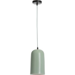 J-line - Hanglamp Conisch Porselein Licht Groen - 14.5x14.5x26.8cm