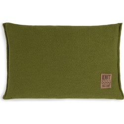 Knit Factory Uni Sierkussen - Mosgroen - 60x40 cm - Inclusief kussenvulling
