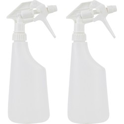 2x Waterverstuivers/watersproeiers transparant 0,6 liter inhoud - Plantenspuiten