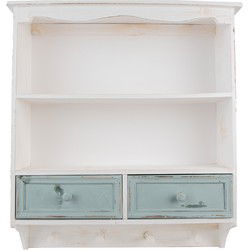 Clayre & Eef Wandrek  56x13x60 cm Wit Hout Rechthoek Muurrek