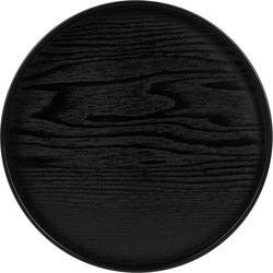 QUVIO Houten dienblad rond - Maat L - Diameter 30 cm - Zwart