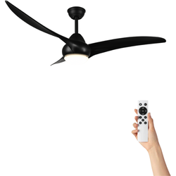 Plafondventilator Leonardo met verlichting – Ø115cm – 3 snelheden – Afstandsbediening – Zwart
