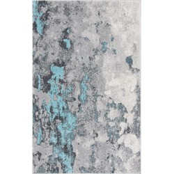 Safavieh Modern Abstract Distressed Indoor Woven Area Rug, Adirondack Collection, ADR134, in Turquoise & Grey, 91 X 152 cm