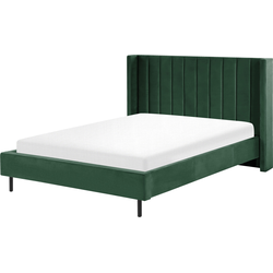 VILLETTE  - Tweepersoonsbed - Donkergroen - 140 x 200 cm - Fluweel