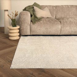 Scandinavisch vloerkleed Curve creme/wit Wit,Creme - Polyester - 200 x 280 cm - (L)