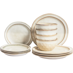 Beliani CHIVES - Serviesset-Beige-Steengoed