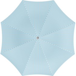 Parasol - lichtblauw/wit - gestreept - D180 cm - UV-bescherming - incl. draagtas - Parasols