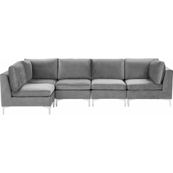 Beliani EVJA - Modulaire Sofa-Grijs-Fluweel