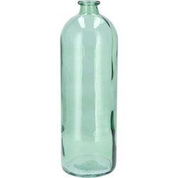 DK Design Bloemenvaas fles model - helder gekleurd glas - zeegroen - D14 x H41 cm - Vazen