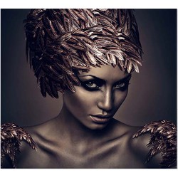 Luxe Wanddecoratie Portret Bronze Feathers