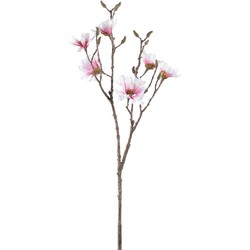 PTMD Kunstbloem Magnolia - 34x37x84 cm - Kunststof - Roze