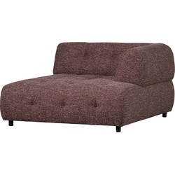 WOOOD Louis 1,5-Zits Chaise Longue - Polyester - Mauve - 73x122x140