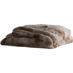 PTMD Linde Plaid - 150 x 200 x 2 cm - Fluweel - Bruin