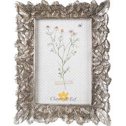 Clayre & Eef Fotolijst Zilverkleurig Polyresin Blaadjes