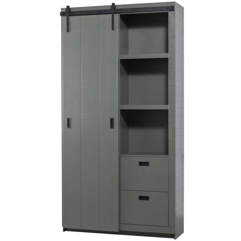 vtwonen Barn Schuifdeurkast - Gezaagd Grenen - Soap - 230x122x37 - 
