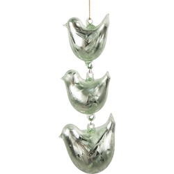Clayre & Eef Hanger Vogels 16 cm Groen Glas
