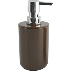 MSV Zeeppompje/dispenser Porto - PS kunststof - donkerbruin - 7 x 16 cm - 260 ml - Zeeppompjes