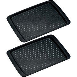 Dienblad met anti- 2x -slip noppen - 26 x 35 cm - Zwart - Kunststof - Dienbladen