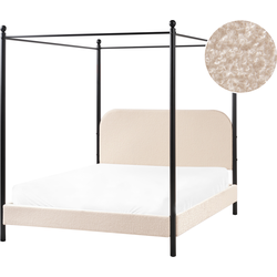 DANNEMOIS - Tweepersoonsbed - Beige - 140x200 cm - Bouclé