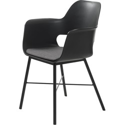 Eetkamerstoel Stof - Zwart - 57x59x83cm - Stoel Whistler