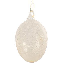 Clayre & Eef Paashanger Ei Ø 6x10 cm Geel Glas