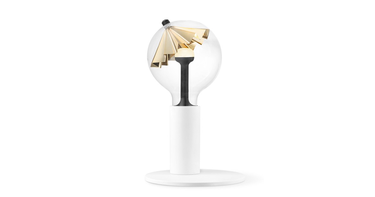 Move Me tafellamp Side - wit / Umbrella 5,5W - goud