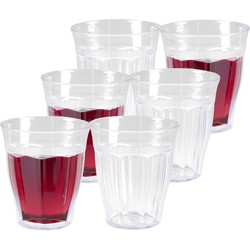 PlasticForte Drinkglazen/waterglazen Picardie - 12x - kunststof - Drinkglazen