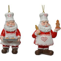 Kerstman polyresin l5b4h9c rood/wt a2 kerst