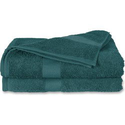 Twentse Damast Katoenen 2PACK Handdoeken - 50x100 - Petrol