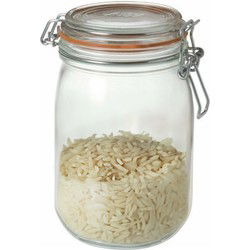 2x Luchtdichte weckpotten transparant glas 1 liter - Weckpotten