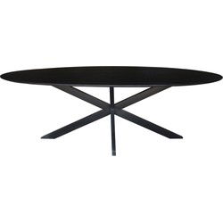Livingfurn - Zwart Eetkamertafel Oslo Ovaal -  -  Acasia Hout  - 240cm