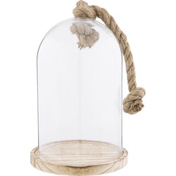 Clayre & Eef Stolp  Ø 17x29 cm Hout Glas Rond Glazen Stolp