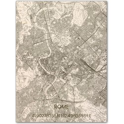 Houten Citymap Rome 70x50 cm