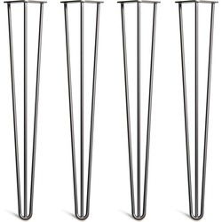 The Hairpin Leg Co. - Klassieke Hairpin Poten - Bureau - Eettafel - 10mm - 3x71cm Staven - Zwart