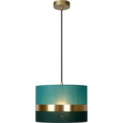 Elegant eenvoudige retrohanglamp 30 cm Ø E27 groen en goud