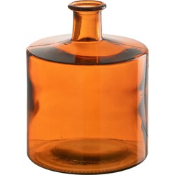 J-line - Vaas Wijd Glas Orange Small - 20.5x20.5x26cm