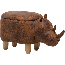 Beliani RHINO - Dierenhocker-Bruin-Kunstleer