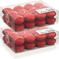 Trend candles Drijfkaarsen - 48x - rood - 4,5 cm - 4 branduren - Drijfkaarsen