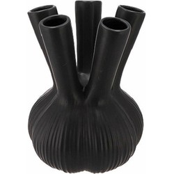 DK Design vaas Aglio straight - tulpenvaas - mat zwart - D13 x H17 cm - Vazen